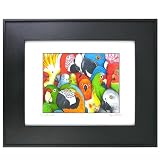 Parrotheads - Illustrated Parrots Framed Fine Art Print, 16" x 19"