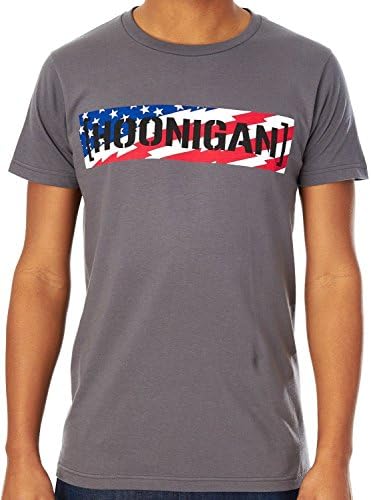Hoonigan Mens Stars &amp; Stripes CBAR Short Sleeve T-Shirt HM210KBST,Charcoal,L