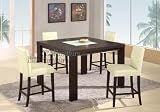 51GvYfSrbXL. SL160  Modern Furniture Elegant Wenge Veneer Bar Table with Four Beige Matching Bar Stools