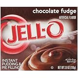 Jell-O Instant Pudding and Pie Filling, Chocolate Fudge, 3.9-Ounce Boxes (Pack of 6)