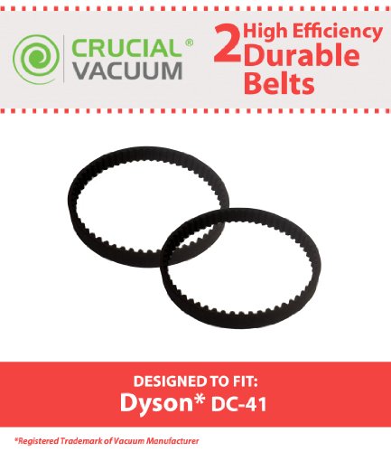 2 Dyson DC-41 Belts; Fits Dyson DC-41 Upright Vacuums; Designed & Engineered by Crucial Vacuum
