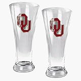 Oklahoma Sooners 2 Piece 19 oz Pilsner Glass Set