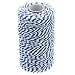 328 Feet Blue Bakers Twine,Cotton Crafts Christmas Holiday Twine,Dark Blue & White String