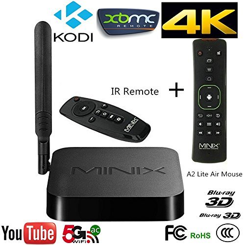 MINIX Neo X8 Plus Android 4.4 Smart TV Box XBMC Media Player QuadCore Amlogic S802-H Cortex-A9r4 2GB/16GB 802.11n 2.4/5.8GHz WiFi Bluetooth 4.0 (US Plug) / Minix A2 Lite 2.4GHz Wireless Air Mouse