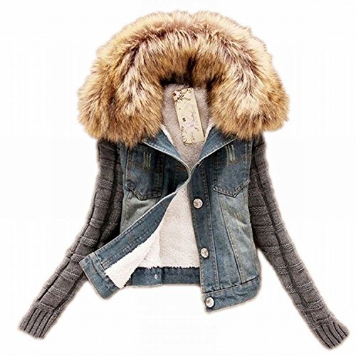 緑色のバラ ジャケット 綿 レディース アウター ボア ジャンパー ブルゾン 秋 冬 防寒 長袖 あったか おしゃれ パーカー スタイリッシュ 2way ニット 切替 ボタン コットン