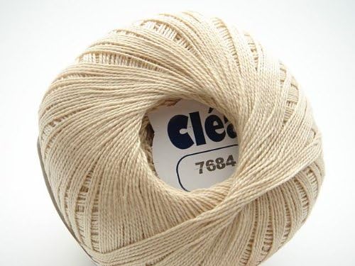 Circulo Clea Yarn – Crochet Thread Fine Size 10-100% Mercerized Brazilian Cotton (Pack of 1 Ball) – 5.3 oz, 1094 yds (Color: Porcelain - 7684)