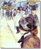 Auguste Renoir People Ceramic Tile Mural 10. 17x25.5 inches using (24) 4.25x4.25 ceramic tiles.