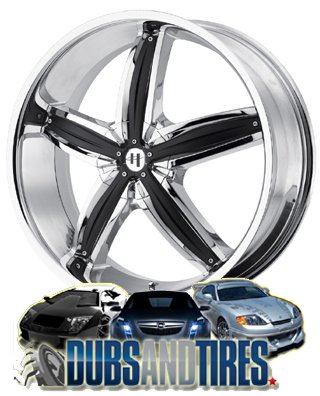 Helo HE844 Chrome Wheel with Gloss Black Accents - (18x8/5x112mm)