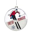 4.5" Fresh Powder Skiing Disc Shaped Christmas Ornament