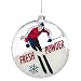 4.5" Fresh Powder Skiing Disc Shaped Christmas Ornament