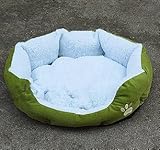 Unique Soft Warm Indoor Pet Puppy Sofa House Bed Sherpa Cotton Fossa Dog Cat Pet Bed Pink Orange Brown Blue Yellow (green, 46 x 42cm)