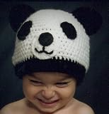 Childrens Knit PANDA BEAR Beanie Hat - Toddler Boy or Girl