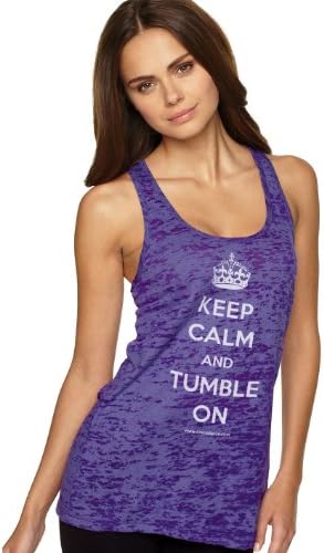Covet Dance Clothing - Keep Calm and Tumble On - Burnout Tank, Purple, Large