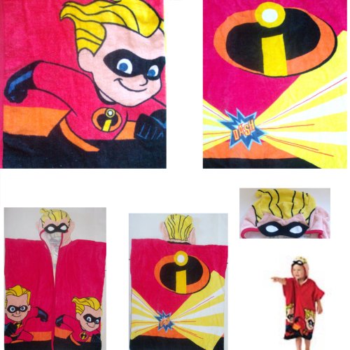 DISNEY DASH THE INCREDIBLES HOODED TOWEL BATH TOWEL BEACH TOWEL POOL TOWEL Cotton Boys DISNEY DASH THE INCREDIBLES HOODED TOWEL BATH TOWEL BEACH TOWEL POOL TOWEL Cotton Boys