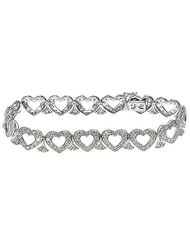 2.70 Ct G Si Round Cut Diamond Tennis Bracelet 14k White Gold 4 Prong Heart