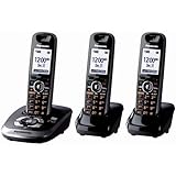 Panasonic KX-TG7533B DECT 6.0 PLUS Expandable Digital Cordless Phone and Answering System with 3 Handsets