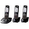 Panasonic KX-TG7533B DECT 6.0 PLUS Expandable Digital Cordless Phone with Answering System, Black, 3 Handsets