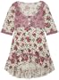 Fang Girls 7-16 Floral Dot Dress,Cream/Pink,L (14)