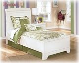 Ashley Alyn White Finish Wood Twin Size Sleigh Bed