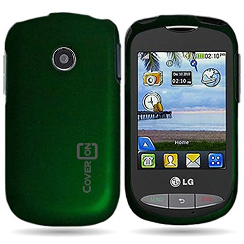 CoverON® Hard Snap-On Shield DARK GREEN RUBBERIZED Faceplate Cover Sleeve Case For LG 800G COOKIE STYLE (TRACFONE) with TRI Removal Tool Case [WCP67]