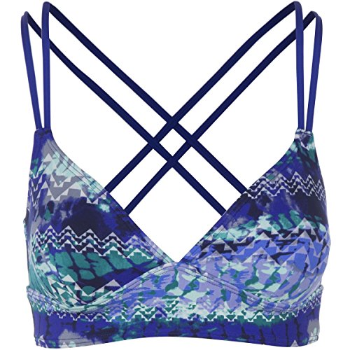 TYR Emerald Lake Cross Bra Sport Competitor Swim Suit, Large, Velvet/Turquoise