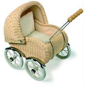 Landau de poupee en vannerie