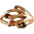 14K Rose Gold Mother's Ring - 3 Gemstone -- YOU CHOOSE THE COLORS!