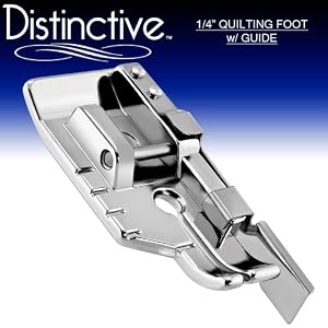 Distinctive-1-4-Quarter-Inch-Quilting-Sewing-Machine-Presser-Foot-with-Edge-Guide-Fits-All-Low-Shank-Snap-On-Singer-Brother-Babylock-Husqvarna-Viking-Husky-Series-Euro-Pro-White-Bernina-Bernette-Series-New-Home-Elna-and-More-