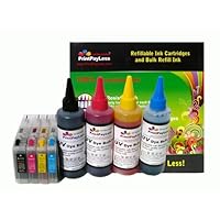 PrintPayLess Brand Refillable Ink Cartridge for Brother LC71 / LC75 / LC79(nonOEM): MFC-825DW, MFC-J835DW, MFC-J5910DW, , 400ml PrintPayLess Brand Anti-UV Bulk Refill Ink Specially Formulated for Brother: Cyan, Black, Magenta, and Yellow