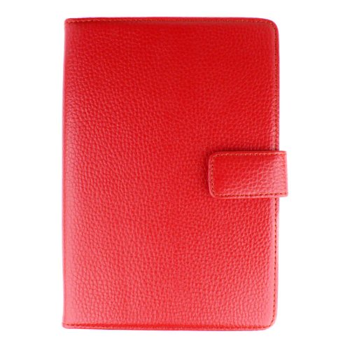 Bundle Monster Amazon Kindle 2 Ebook Genuine Leather Opening Case Cover Jacket with Interior Compartments - Red