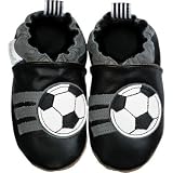 Robeez Lederschuhe Fußball schwarz, Gr. 12-18 M
