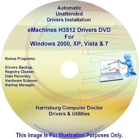 eMachines H3512 Drivers DVD Disc eMachine H3512 - Windows, XP, Vista and 7 Driver Kits - Automatic Drivers Installation.