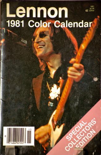 1981 - Lennon Color Calendar (John Lennon) - Special Collector's Edition - 12 Month - Lennon & Yoko Ono - 8.5x5.5 Inches / Openes to 8.5x10.5 Inches - Full Color Photos - Out of Production - Limited Edition - Collectible
