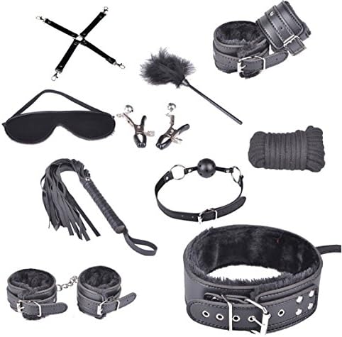 Feeten Fetish Couple Collection SM Sex Bondage 10pcs with Cross with FREE Bracelet Black