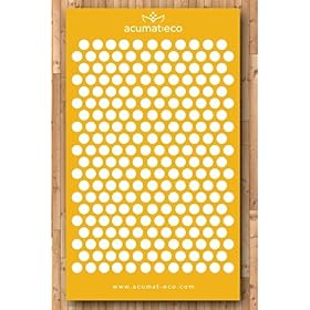 Original Acupressure Mat in a Unique Gift Box (organic cotton EARTH spike acumat with cotton carry bag)(Yellow)