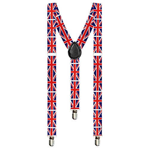 Taffstyle® Elastische Y Form Hosenträger mit 3 Clips und verstellbare Länge – Fanartikel für Fussball Weltmeisterschaft 2014 WM & Fußball EM mit Flagge Motiv Style – Land: UK