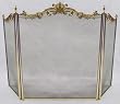 ACANTHUS LEAF 3 Fold Trifold Panel Trif Fireplace Hearth Spark Screen [51" x 32"] - SOLID BRASS