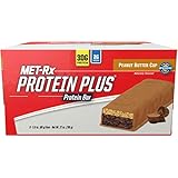 MET-Rx Protein Plus Protein Bar, Peanut Butter Cup, 3 Ounce, 9 Count