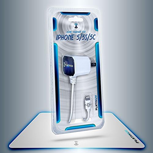 PlatinumA Lightning 8 Pin Data Sync Wall Travel Portable Compact Rapid Charger for iPhone 5, 5S, 5C,6 6 plus, iPad mini air and iPod - Retail Package White