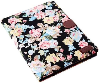 Aokdis Most Hot Colorful 1pc Floral Flip Leather Wallet Cover Case for Ipad Air 5 5th (black)