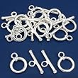Round Toggle Clasp Silver Plated Jewelry 17mm Approx 12