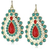 surgical steel cartilage earrings RAIN Red and Turq