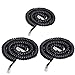 Telephone Handset Cord,AIMIJIA 3 Pack Black Coiled Length 2 to 13 Feet Uncoiled Landline Phone Handset Cable Cord RJ11 4P4C