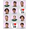 12 One Direction rice paper fairy / cup cake 40mm toppers pre cut decoration Look out For our Matching Cupcake Wraps
