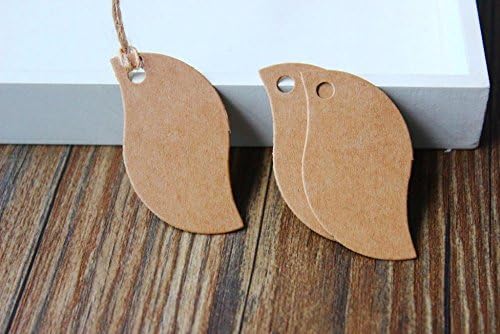 Kraft Leaf Shape Hang Tag Retro Gift Tag 500pcs/lot