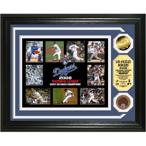Los Angeles Dodgers N.L.West Division Champs Celebration Photo Mint w/ Gold and Infield dirt coins