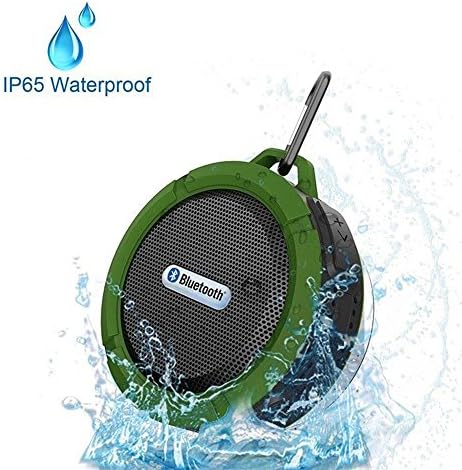 Ozright Wireless Bluetooth 3.0 Waterproof Outdoor &amp; Shower Speaker with 5W Speaker/Suction Cup/Mic/Hands-Free Speakerphone - Army Green