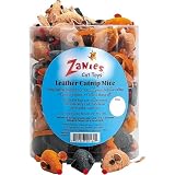 100 Zanies Leather Rattling Catnip Mice (in Canister) Cat Toy