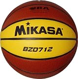 ＜バスケットボール＞MIKASA(ミカサ) 検定球7号 茶/クリームイエロー 手に優しいソフトグリップ BZD712