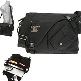 ELEPHANT Laptoptasche JACK BAG Canvas Notebooktasche [ 15,4 Zoll: max. 38 x 28 cm ] Messenger Schultertasche / SCHWARZ
